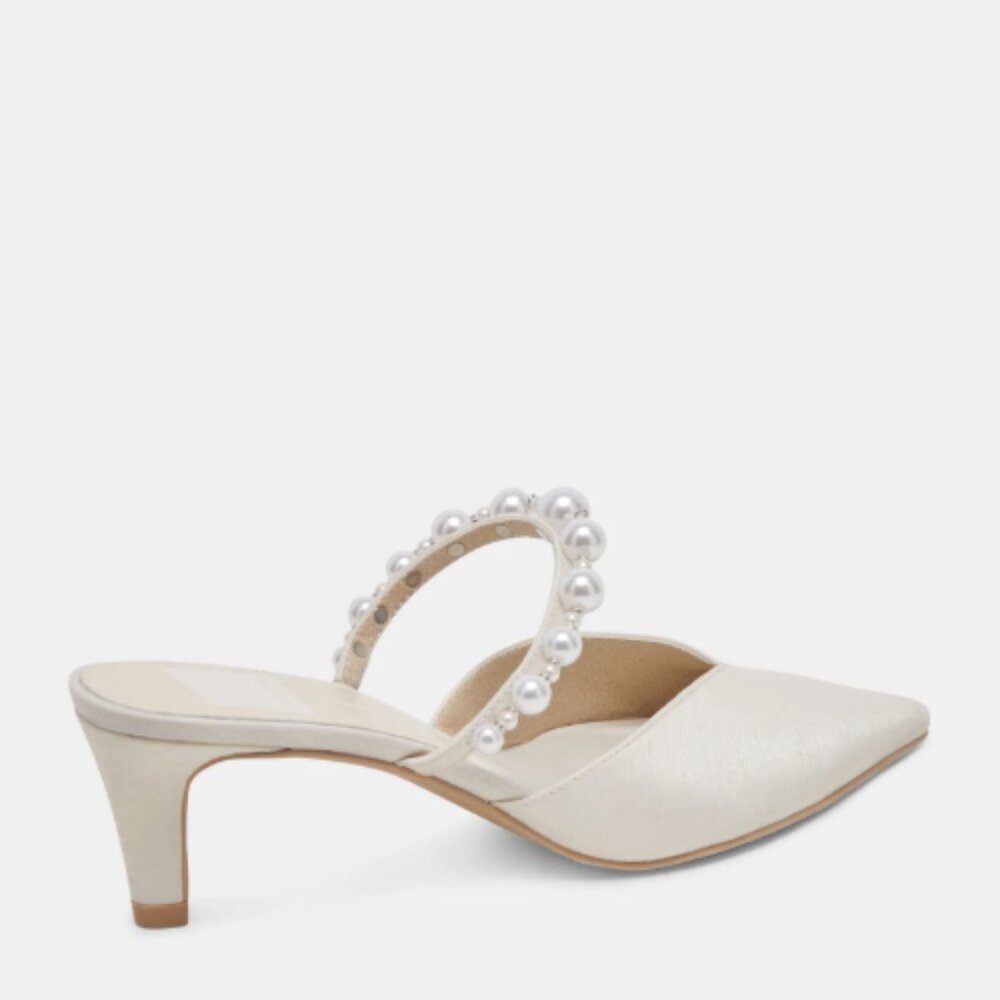 Dolce Vita Kanika Pearl Mid Heels Vanilla Pearls Wedding Bride Size 8 $150.00 - Picture 9 of 16